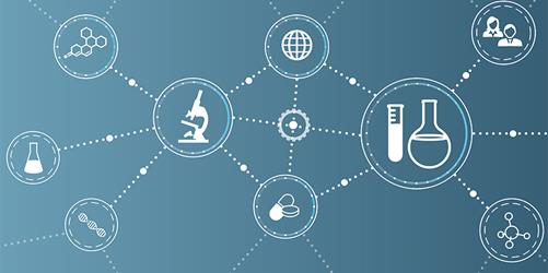 life sciences, lab tools, beaker, microscope, two-tier erp